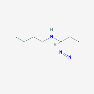 molecular formula C9H21N3 B14517932 N-{2-Methyl-1-[(E)-methyldiazenyl]propyl}butan-1-amine CAS No. 62655-36-1