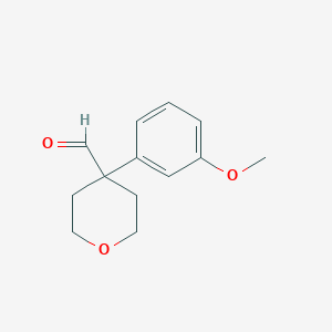 molecular formula C13H16O3 B1451796 4-(3-Methoxyphenyl)tetrahydro-2H-pyran-4-carboxaldehyde CAS No. 902836-55-9