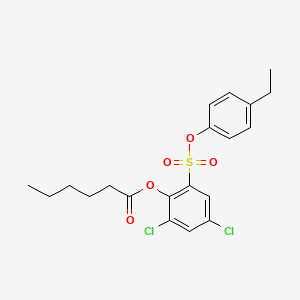 2,4-Dichloro-6-[(4-ethylphenoxy)sulfonyl]phenyl hexanoate