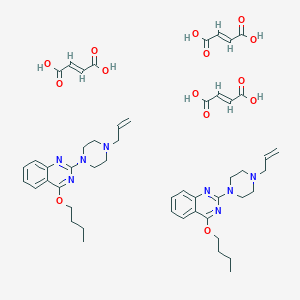 molecular formula 2C19H26N4O.3C4H4O4 B145180 2-(4-Allyl-1-piperazinyl)-4-butoxyquinazoline fumarate (2:3) CAS No. 129663-99-6