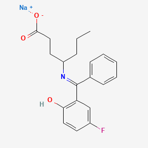 4-(((5-Fluoro-2-hydroxyphenyl)phenylmethylene)amino)heptanoic acid sodium salt