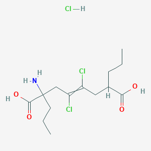 molecular formula C14H24Cl3NO4 B14518074 2-Amino-4,5-dichloro-2,7-dipropyloct-4-enedioic acid;hydrochloride CAS No. 62487-59-6