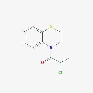 molecular formula C11H12ClNOS B1451813 2-chloro-1-(3,4-dihydro-2H-1,4-benzothiazin-4-yl)propan-1-one CAS No. 1098346-42-9