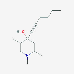 molecular formula C14H25NO B14518174 4-Piperidinol, 4-(1-hexynyl)-1,2,5-trimethyl- CAS No. 63164-59-0