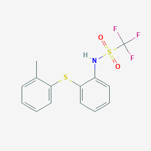 molecular formula C14H12F3NO2S2 B14518203 1,1,1-Trifluoro-N-{2-[(2-methylphenyl)sulfanyl]phenyl}methanesulfonamide CAS No. 62676-81-7