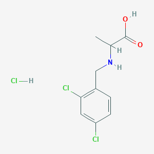 molecular formula C10H12Cl3NO2 B1451821 2-{[(2,4-Dichlorophenyl)methyl]amino}propanoic acid hydrochloride CAS No. 1396962-37-0