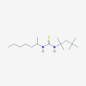 molecular formula C16H34N2S B14518271 N-Heptan-2-yl-N'-(2,4,4-trimethylpentan-2-yl)thiourea CAS No. 62549-31-9