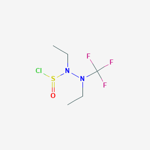 molecular formula C5H10ClF3N2OS B14518331 1,2-Diethyl-2-(trifluoromethyl)hydrazine-1-sulfinyl chloride CAS No. 62991-47-3