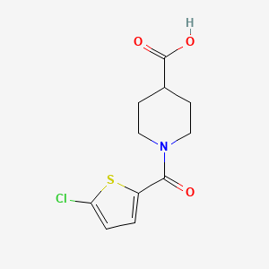 molecular formula C11H12ClNO3S B1451834 1-(5-Chlorothiophene-2-carbonyl)piperidine-4-carboxylic acid CAS No. 1054003-08-5