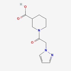 molecular formula C11H15N3O3 B1451839 1-[2-(1H-pyrazol-1-yl)acetyl]piperidine-3-carboxylic acid CAS No. 1152633-51-6