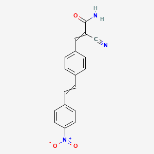 2-Cyano-3-{4-[2-(4-nitrophenyl)ethenyl]phenyl}prop-2-enamide