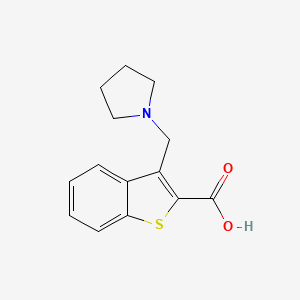 molecular formula C14H15NO2S B1451844 3-(Pyrrolidin-1-ylmethyl)-1-benzothiophene-2-carboxylic acid CAS No. 1094254-38-2