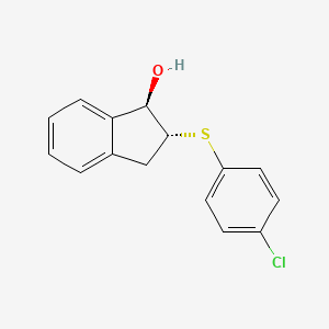 molecular formula C15H13ClOS B14518491 (1R,2R)-2-[(4-Chlorophenyl)sulfanyl]-2,3-dihydro-1H-inden-1-ol CAS No. 62702-98-1