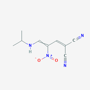 molecular formula C9H10N4O2 B14518510 {2-Nitro-3-[(propan-2-yl)amino]prop-2-en-1-ylidene}propanedinitrile CAS No. 62519-17-9