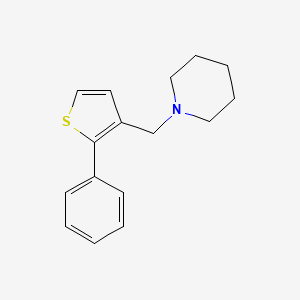 molecular formula C16H19NS B14518535 Piperidine, 1-[(2-phenyl-3-thienyl)methyl]- CAS No. 62403-33-2