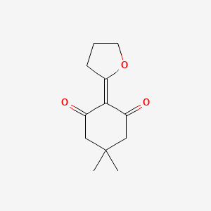 molecular formula C12H16O3 B14518538 5,5-Dimethyl-2-(oxolan-2-ylidene)cyclohexane-1,3-dione CAS No. 62686-82-2