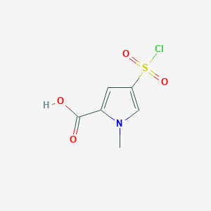 molecular formula C6H6ClNO4S B1451859 4-(氯磺酰基)-1-甲基-1H-吡咯-2-羧酸 CAS No. 1000932-01-3