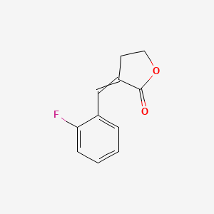 molecular formula C11H9FO2 B14518591 3-[(2-Fluorophenyl)methylidene]oxolan-2-one CAS No. 62514-60-7