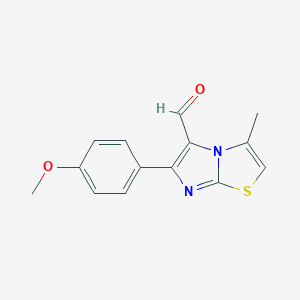 molecular formula C14H12N2O2S B145186 6-(4-甲氧基苯基)-3-甲基咪唑并[2,1-b][1,3]噻唑-5-甲醛 CAS No. 134670-46-5