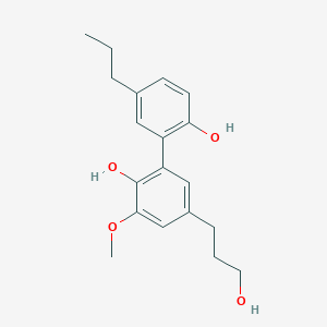 molecular formula C19H24O4 B14518603 5-(3-Hydroxypropyl)-3-methoxy-5'-propyl[1,1'-biphenyl]-2,2'-diol CAS No. 62654-91-5