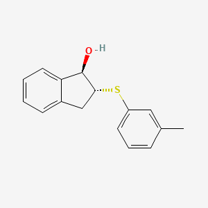 molecular formula C16H16OS B14518638 (1R,2R)-2-[(3-Methylphenyl)sulfanyl]-2,3-dihydro-1H-inden-1-ol CAS No. 62703-03-1