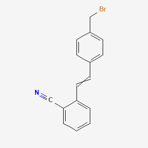 molecular formula C16H12BrN B14518651 2-{2-[4-(Bromomethyl)phenyl]ethenyl}benzonitrile CAS No. 62940-41-4