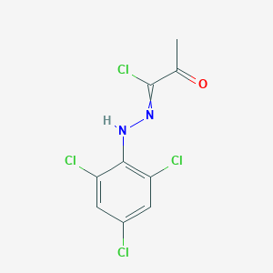 molecular formula C9H6Cl4N2O B14518657 2-Oxo-N-(2,4,6-trichlorophenyl)propanehydrazonoyl chloride CAS No. 62639-05-8