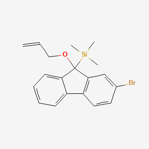 molecular formula C19H21BrOSi B14518706 {2-Bromo-9-[(prop-2-en-1-yl)oxy]-9H-fluoren-9-yl}(trimethyl)silane CAS No. 62654-69-7