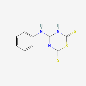 molecular formula C9H7N3S3 B14518731 4-Anilino-2H-1,3,5-thiadiazine-2,6(3H)-dithione CAS No. 62512-86-1