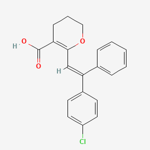 2-[2-(4-Chlorophenyl)-2-phenylethenyl]-5,6-dihydro-4h-pyran-3-carboxylic acid