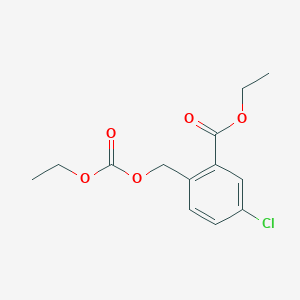 molecular formula C13H15ClO5 B14518773 Ethyl 5-chloro-2-{[(ethoxycarbonyl)oxy]methyl}benzoate CAS No. 62755-96-8