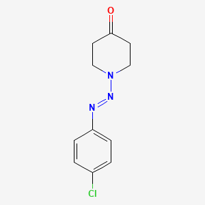 molecular formula C11H12ClN3O B14518824 1-[(E)-(4-Chlorophenyl)diazenyl]piperidin-4-one CAS No. 62499-18-7