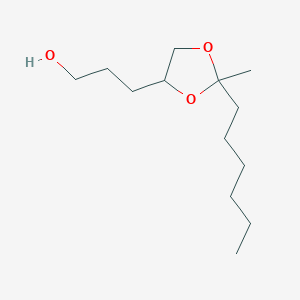 molecular formula C13H26O3 B14518964 3-(2-Hexyl-2-methyl-1,3-dioxolan-4-YL)propan-1-OL CAS No. 63166-30-3