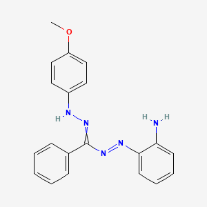 molecular formula C20H19N5O B14518991 2-[(E)-{[2-(4-Methoxyphenyl)hydrazinylidene](phenyl)methyl}diazenyl]aniline CAS No. 62764-11-8