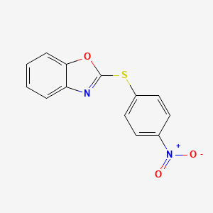 molecular formula C13H8N2O3S B14518992 2-[(4-Nitrophenyl)sulfanyl]-1,3-benzoxazole CAS No. 62652-31-7