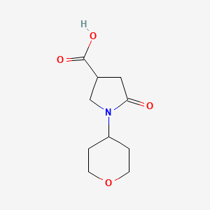 molecular formula C10H15NO4 B1451900 5-氧代-1-(四氢-2H-吡喃-4-基)吡咯啉-3-羧酸 CAS No. 1155632-03-3