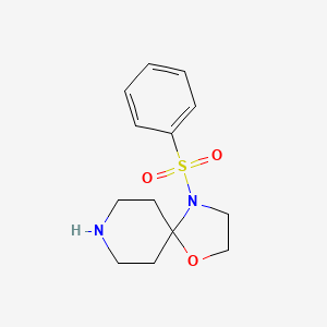 molecular formula C13H18N2O3S B1451902 4-(Benzenesulfonyl)-1-oxa-4,8-diazaspiro[4.5]decane CAS No. 1170830-83-7