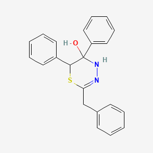 molecular formula C22H20N2OS B14519029 2-Benzyl-5,6-diphenyl-5,6-dihydro-4H-1,3,4-thiadiazin-5-ol CAS No. 62625-52-9