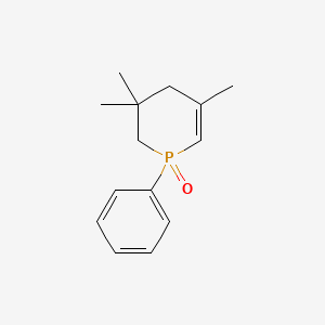 molecular formula C14H19OP B14519032 3,3,5-Trimethyl-1-phenyl-1,2,3,4-tetrahydro-1lambda~5~-phosphinin-1-one CAS No. 62556-08-5