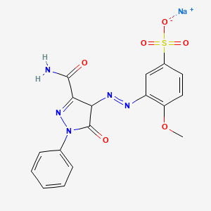 Benzenesulfonic acid, 3-((3-(aminocarbonyl)-4,5-dihydro-5-oxo-1-phenyl-1H-pyrazol-4-yl)azo)-4-methoxy-, monosodium salt