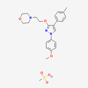 Morpholine, 4-(2-((1-(4-methoxyphenyl)-4-(4-methylphenyl)-1H-pyrazol-3-yl)oxy)ethyl)-, monomethanesulfonate