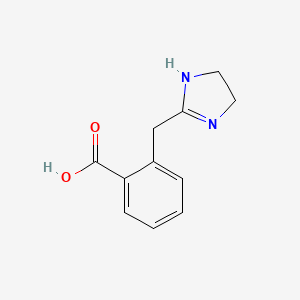 molecular formula C11H12N2O2 B14519055 2-[(4,5-Dihydro-1H-imidazol-2-yl)methyl]benzoic acid CAS No. 62733-68-0