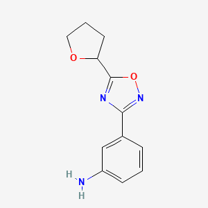 molecular formula C12H13N3O2 B1451909 3-[5-(Oxolan-2-yl)-1,2,4-oxadiazol-3-yl]aniline CAS No. 1155525-16-8