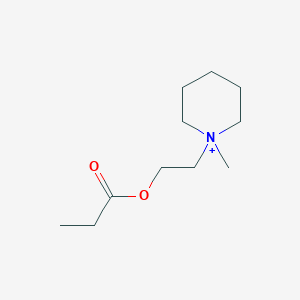 molecular formula C11H22NO2+ B14519096 Piperidinium, 1-methyl-1-[2-(1-oxopropoxy)ethyl]- CAS No. 62595-40-8