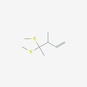 molecular formula C8H16S2 B14519166 3-Methyl-4,4-bis(methylsulfanyl)pent-1-ene CAS No. 62418-89-7