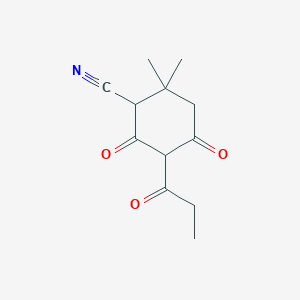 2,2-Dimethyl-4,6-dioxo-5-propanoylcyclohexane-1-carbonitrile