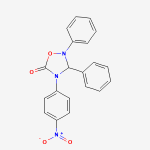 molecular formula C20H15N3O4 B14519172 4-(4-Nitrophenyl)-2,3-diphenyl-1,2,4-oxadiazolidin-5-one CAS No. 62803-78-5