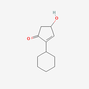 molecular formula C11H16O2 B14519205 2-Cyclohexyl-4-hydroxycyclopent-2-en-1-one CAS No. 62486-27-5