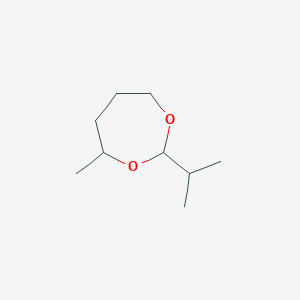 molecular formula C9H18O2 B14519225 1,3-Dioxepane, 4-methyl-2-(1-methylethyl)- CAS No. 63151-22-4