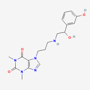 molecular formula C18H23N5O4 B14519235 7-(3-((2-Hydroxy-2-(m-hydroxyphenyl)ethyl)amino)propyl)theophylline CAS No. 62401-82-5